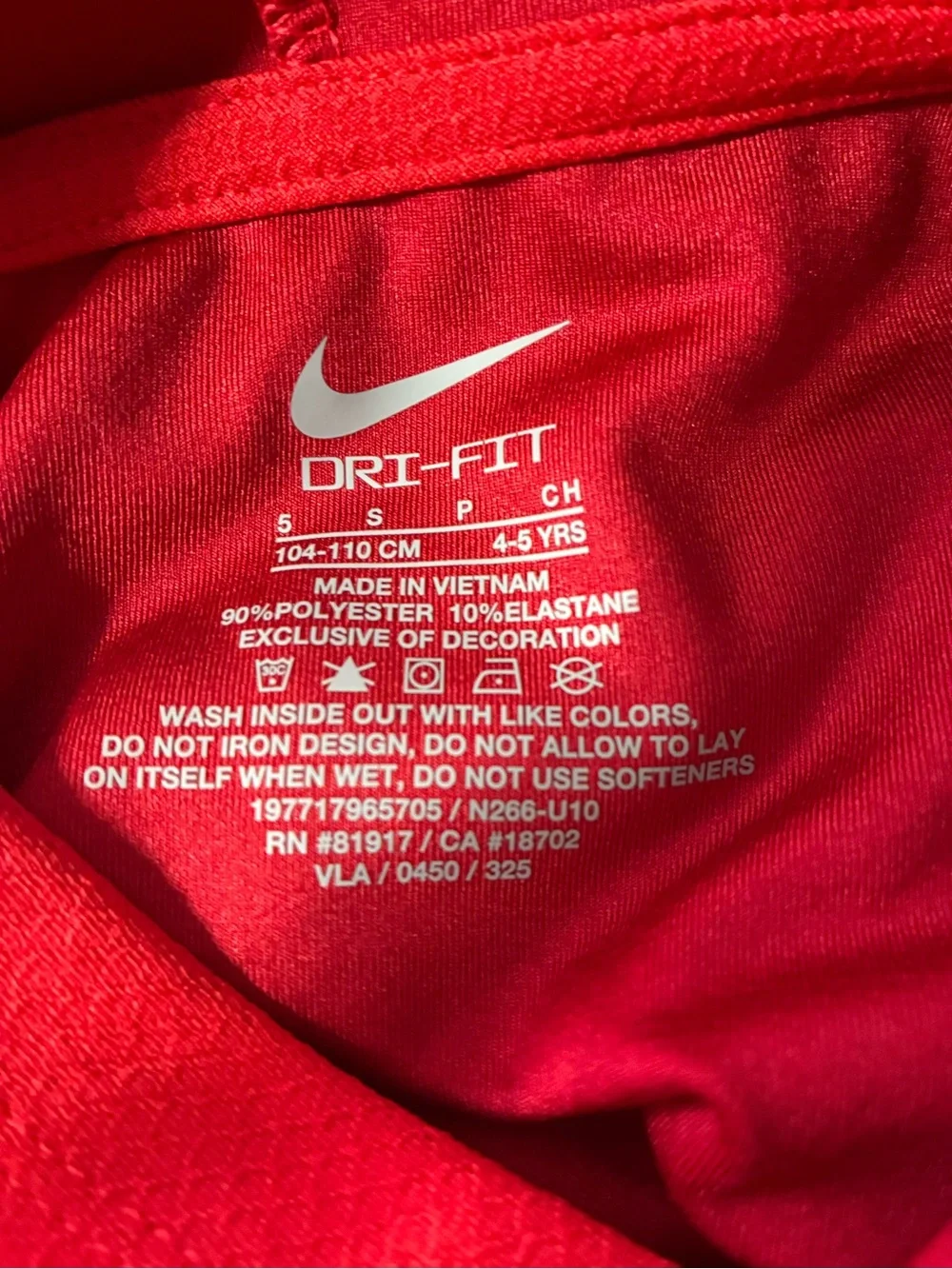 Nike Kids' Red 'Just Do It' Hoodie Tee size 5 New